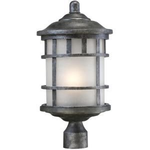 Nuvo Manor 1 Light Outdoor Post Fixture w/ Frosted Glass Aged Silver 60-5635 - All