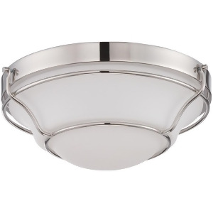 Nuvo Baker Led Flush Fixture w/ Satin White Glass Polished Nickel 62-529 - All