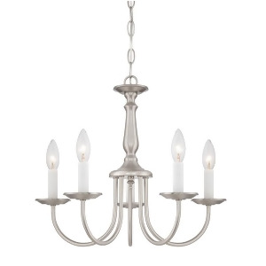 Nuvo Lighting 5 Light 18 Chandelier with Candlesticks Brushed Nickel 60-1298 - All