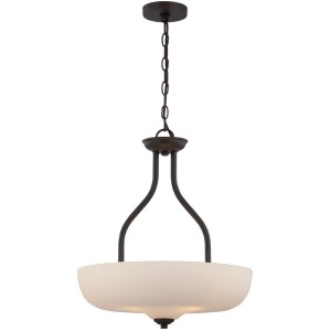 Nuvo Kirk 3 Light Pendant w/ Etched Opal Glass Mahogany Bronze 62-395 - All