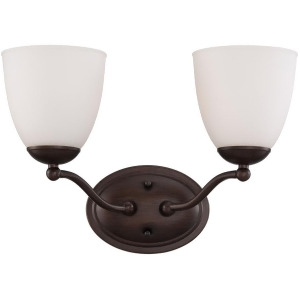 Nuvo Patton 2 Light Vanity Fixture w/ Frosted Glass Prairie Bronze 60-5132 - All