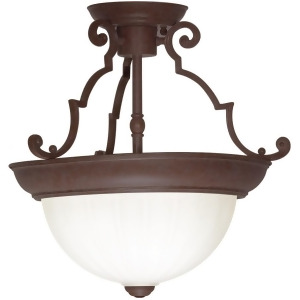 Nuvo 2 Light 13 Semi-Flush Dome Frosted Melon Glass Old Bronze Sf76-436 - All