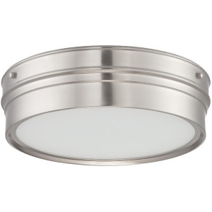 Nuvo Ben Led Flush Fixture w/ Satin White Glass Brushed Nickel 62-521 - All