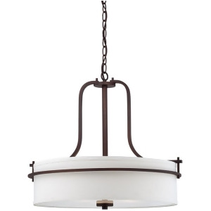 Nuvo Loren 3 Light Pendant w/ White Linen Shade Venetian Bronze 60-5008 - All