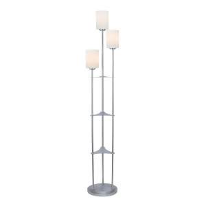 Lite Source Bess 3 Light Floor Lamp Brushed Nickel Frost Glass Ls-80700bn - All