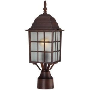 Nuvo Adams 1 Light 17 Outdoor Post w/ Frosted Glass Rustic Bronze 60-4908 - All