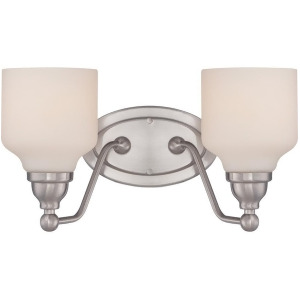 Nuvo Kirk 2 Light Vanity Fixture w/ Satin White Glass Polished Nickel 62-387 - All
