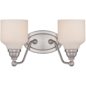 Nuvo Kirk 2 Light Vanity Fixture w/ Satin White Glass Polished Nickel 62-387 - All