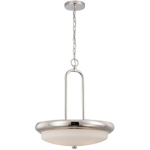 Nuvo Dylan 3 Light Pendant w/ Etched Opal Glass Polished Nickel 62-405 - All