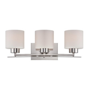 Nuvo Parallel 3 Light Vanity Fixture w/ Opal Glass Polished Nickel 60-5203 - All
