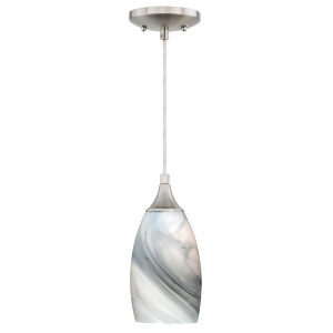 Vaxcel Milano Mini Pendant Marble Swirl Glass Satin Nickel P0176 - All