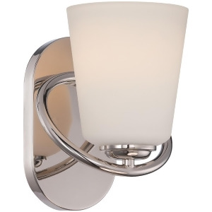 Nuvo Dylan 1 Light Vanity Fixture w/ Satin White Glass Polished Nickel 62-406 - All