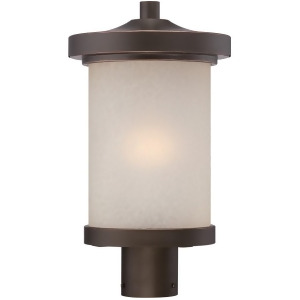 Nuvo Diego Led Outdoor Post w/ Satin Amber Glass Mahogany Bronze 62-644 - All