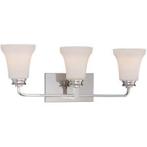 Nuvo Cody 3 Light Vanity Fixture w/ Satin White Glass Polished Nickel 62-428 - All