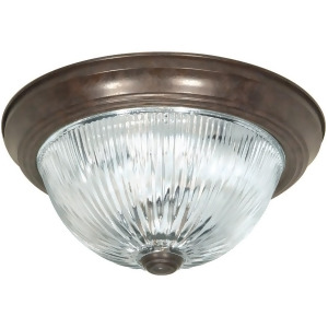 Nuvo Lighting 3 Light 15 Flush Mount Clear Ribbed Glass Old Bronze Sf76-608 - All