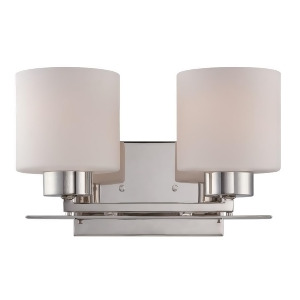 Nuvo Parallel 2 Light Vanity Fixture w/ Opal Glass Polished Nickel 60-5202 - All