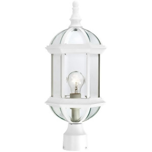Nuvo Boxwood 1 Light 19 Outdoor Post w/ Clear Beveled Glass White 60-4974 - All