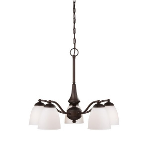 Nuvo Patton 5 Light Chandelier Frosted Glass Prairie Bronze 60-5143 - All