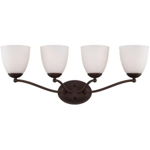 Nuvo Patton 4 Light Vanity Fixture w/ Frosted Glass Prairie Bronze 60-5134 - All