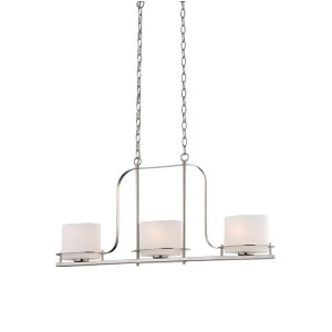 Nuvo Loren 3 Light Island Pendant Oval Frosted Glass Polished Nickel 60-5106 - All