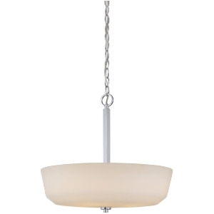 Nuvo Lighting Willow 4 Light Pendant with White Glass Polished Nickel 60-5807 - All