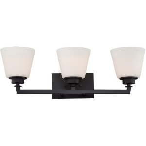Nuvo Mobili 3 Light Vanity Fixture w/ Satin White Glass Aged Bronze 60-5553 - All