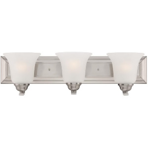 Nuvo Elizabeth 3 Light Vanity Fixture w/ Frosted Glass Brushed Nickel 60-5593 - All