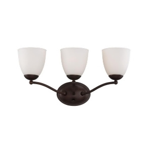 Nuvo Patton 3 Light Vanity Fixture w/ Frosted Glass Prairie Bronze 60-5133 - All