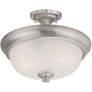 Nuvo Elizabeth 2 Light Semi Flush w/ Frosted Glass Brushed Nickel 60-5600 - All