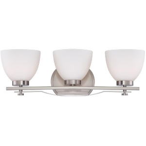 Nuvo Bentlley 3 Light Vanity Fixture w/ Frosted Glass Brushed Nickel 60-5013 - All