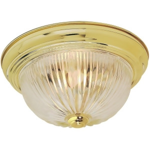 Nuvo 2 Light 13 Flush Mount Clear Ribbed Glass Polished Brass Sf76-092 - All