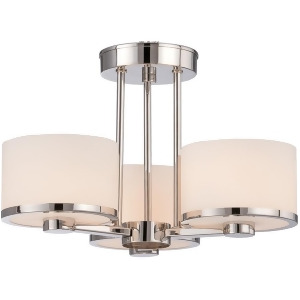 Nuvo Celine 3 Light Semi Flush w/ Etched Opal Glass Polished Nickel 60-5477 - All