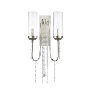 Z-lite Siena 2 Light Wall Sconce Brushed Nickel Clear 433-2S-bn - All