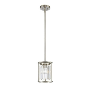 Z-lite Monarch 1 Light Mini Pendant Brushed Nickel Clear 439Mp-bn - All