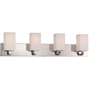 Nuvo Vista 4 Light Vanity Fixture w/ Etched OpalGlass Polished Nickel 60-5184 - All