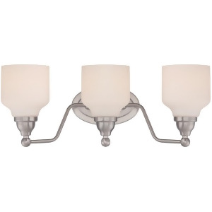 Nuvo Kirk 3 Light Vanity Fixture w/ Satin White Glass Polished Nickel 62-388 - All