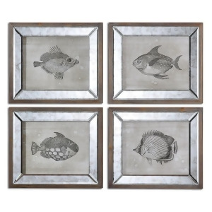 Uttermost Mirrored Fish Framed Art S/4 41700 - All