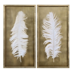 Uttermost White Feathers Gold Shadow Box S/2 04057 - All