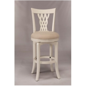 Hillsdale Embassy Swivel Bar Stool White Off White Woven Fabric 5753-830 - All