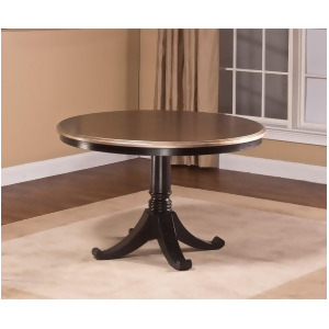 Hillsdale Bennington Pedestal Table Black Distressed Gray 5559Dtb - All