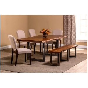 Hillsdale Emerson 6Pc Rect. Dining Set Bench/4 Chairs Gray Beige 5674Dtbhc - All