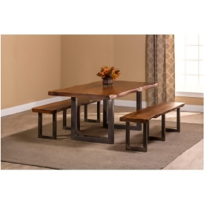 Hillsdale Emerson 3Pc Rect. Dining Set w/ 2 Benches Sheesham/Gray 5674Dtb - All