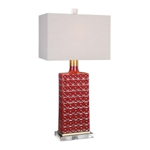 Uttermost Alimos Glazed Red Ceramic Lamp 27275-1 - All