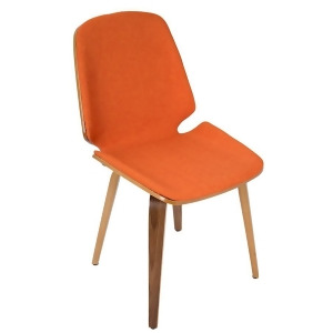 Lumisource Serena Chair Set of 2 Walnut Wood Orange Fabric Ch-serwl-o2 - All