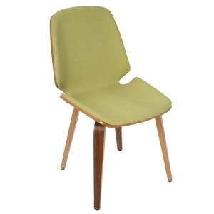 Lumisource Serena Chair Set of 2 Walnut Wood Green Fabric Ch-serwl-gn2 - All