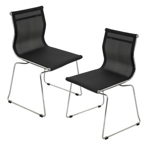Lumisource Mirage Chair Stackable Set of 2 Black Ch-miragebk2 - All