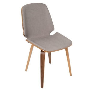 Lumisource Serena Chair Set of 2 Walnut Wood Light Grey Ch-serwl-lgy2 - All