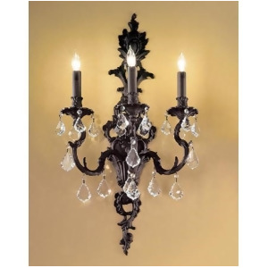 Classic Majestic 3 Lt Sconce Aged Bronze Crystalique-Plus 57343Agbcp - All