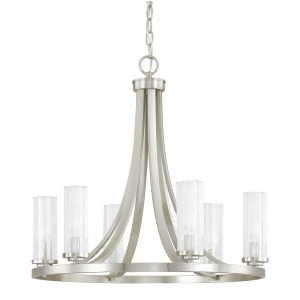 Donny Osmond Home Emery 6 Light Chandelier Brushed Nickel Clear 4736Bn-150 - All