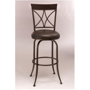 Hillsdale Killona Swivel Bar Stool Antq Pewter Gray Faux Leather 5772-830 - All